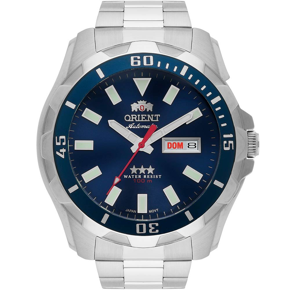 Relógio Orient Masculino Automático Três Estrelas 469SS078NHD1SX Relógio Orient Masculino Automático Três Estrelas 469SS078NHD1SX