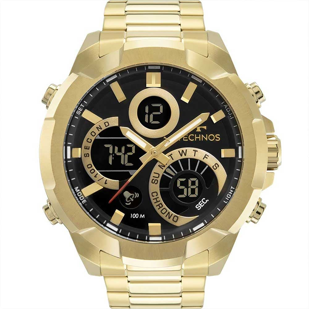 Relógio Masculino Technos Digiana Dourado W23721Aaa/1P Relógio Masculino Technos Digiana Dourado W23721Aaa/1P