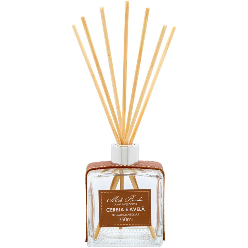Difusor de Aromas Luxo em Couro Mels Brushes 350mL Cereja e Avelã Difusor de Aromas Luxo em Couro Mels Brushes 350mL Cereja e Avelã