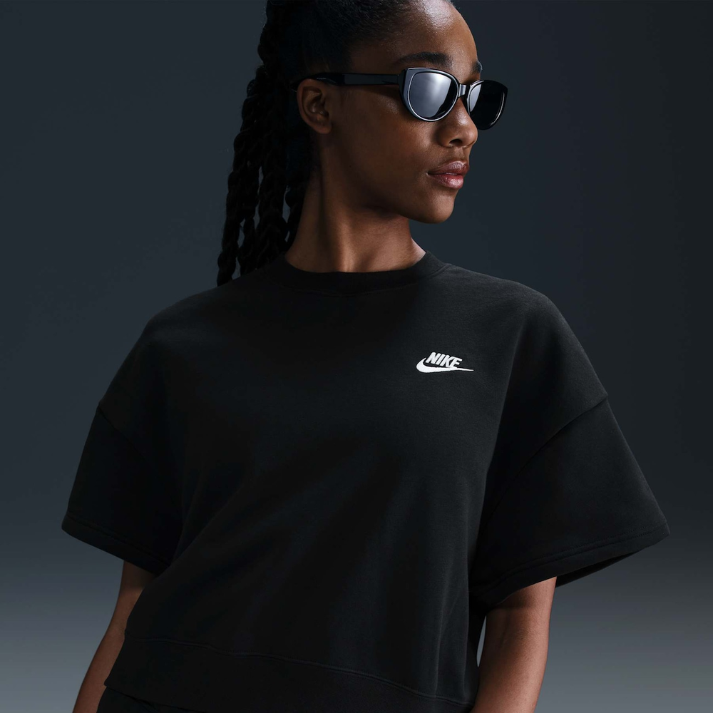 Camiseta Nike Sportswear Club Fleece Crew Feminina Camiseta Nike Sportswear Club Fleece Crew Feminina