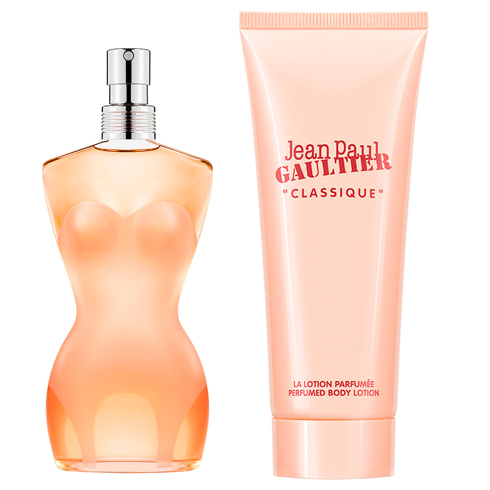 Kit perfume feminino jean paul gaultier classique edt 50ml creme corporal 75ml Kit perfume feminino jean paul gaultier classique edt 50ml creme corporal 75ml