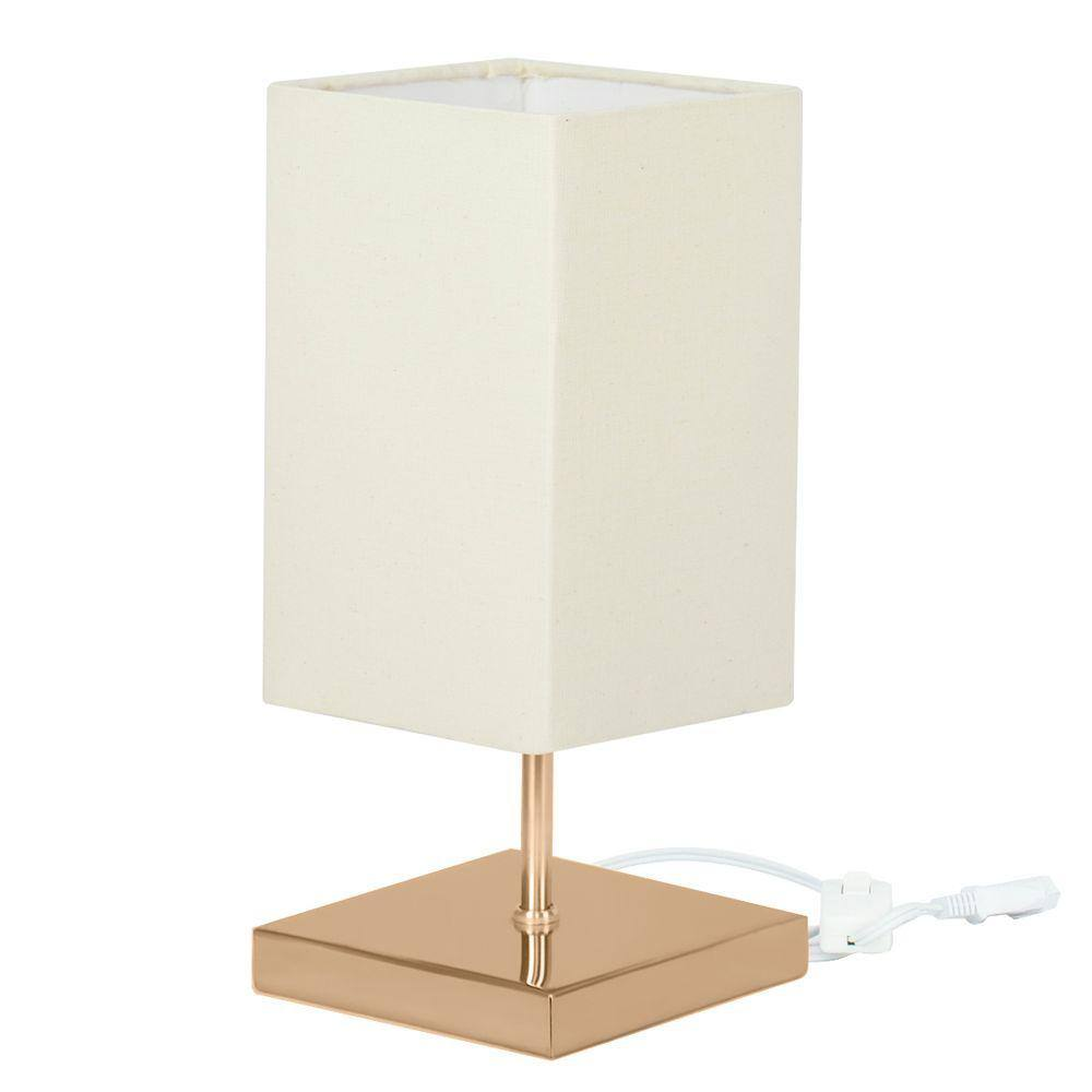 Abajur Eros Quad Bege Base Quadrada New Cobre Abajur Eros Quad Bege Base Quadrada New Cobre