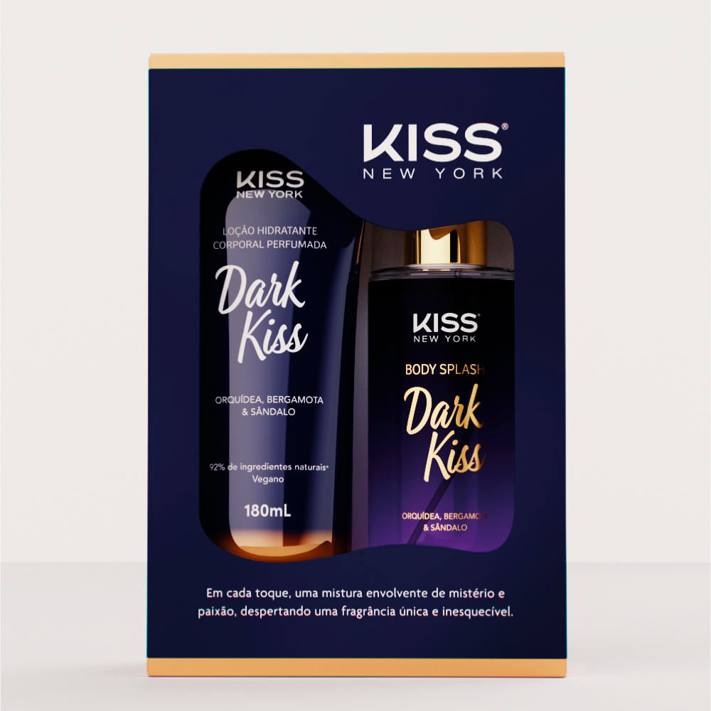 Kit kiss new york dark kiss loção corporal body splash 180ml Kit kiss new york dark kiss loção corporal body splash 180ml