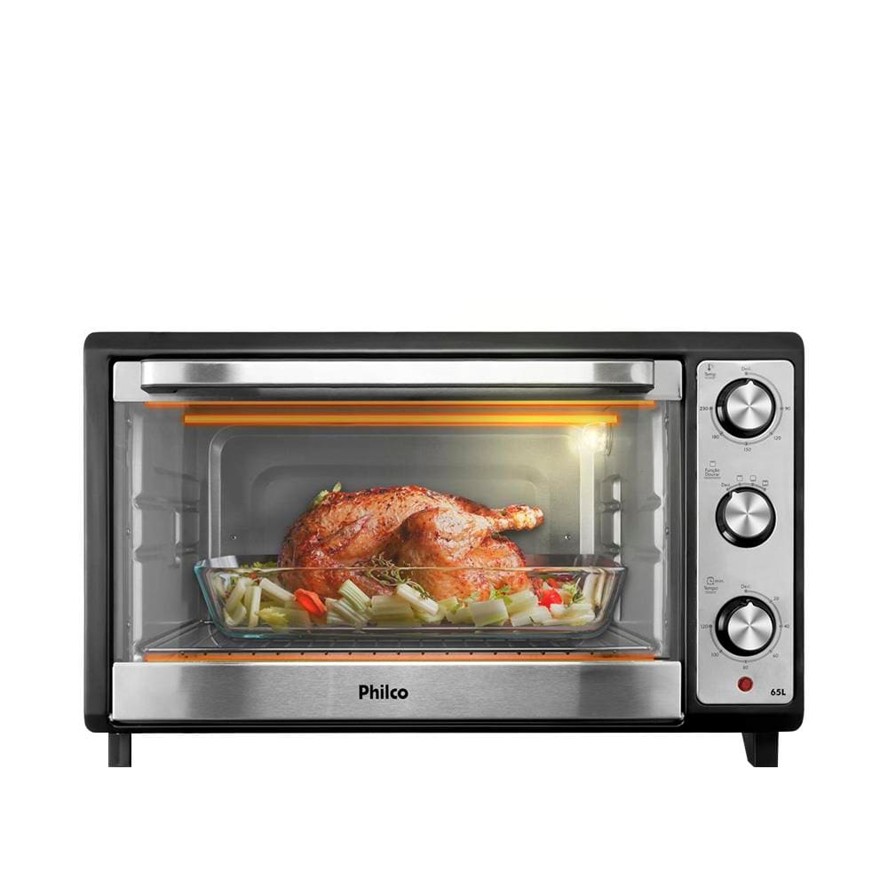 Forno Elétrico Philco PFE65 com Grelha, Lâmpada Interna e Timer de 120 Minutos, Preto - 65 litros - 220V Forno Elétrico Philco PFE65 com Grelha, Lâmpada Interna e Timer de 120 Minutos, Preto - 65 litros - 220V