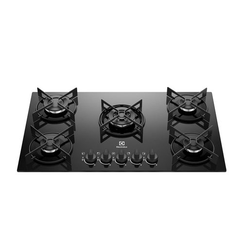 Cooktop 5 Bocas Gás Electrolux Mesa de Vidro Efficient Tripla Chama e Grade Aço Fosco (KE5GT) - Bivolt Cooktop 5 Bocas Gás Electrolux Mesa de Vidro Efficient Tripla Chama e Grade Aço Fosco (KE5GT) - Bivolt