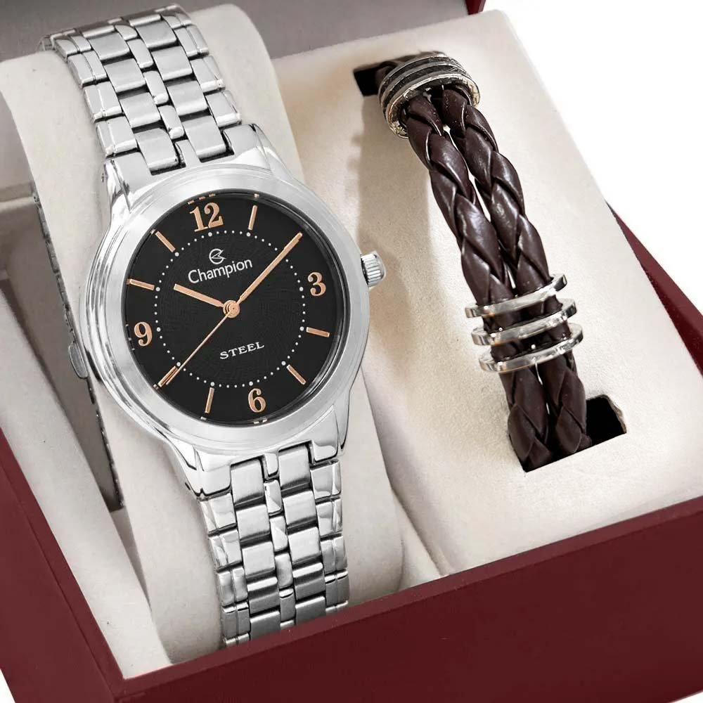 Kit Relógio Champion Masculino Steel com Pulseira CA21704X Kit Relógio Champion Masculino Steel com Pulseira CA21704X