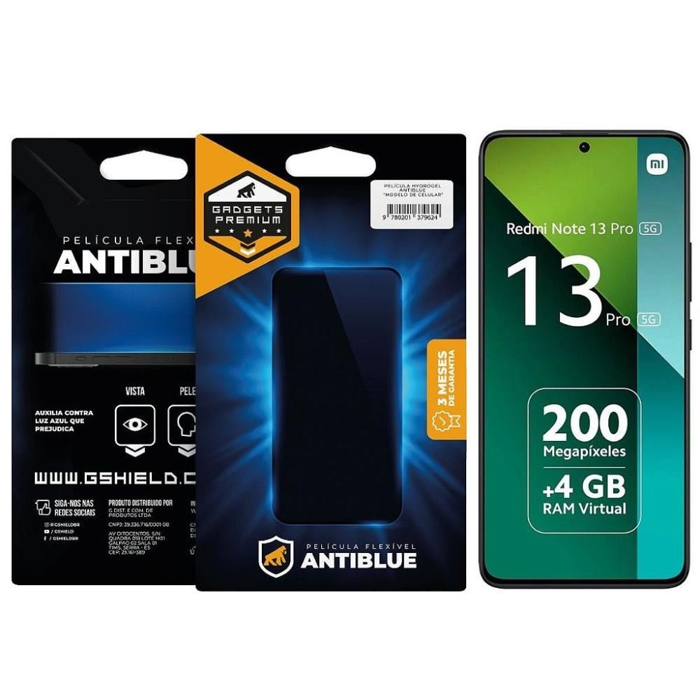 Pelicula para Redmi Note 13 Pro 5G - AntiBlue - Gshield Pelicula para Redmi Note 13 Pro 5G - AntiBlue - Gshield