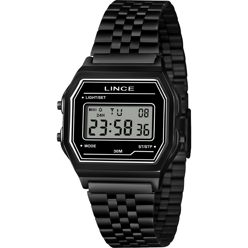 Relógio Digital Vintage Lince SDNJ180L34BSPX Relógio Digital Vintage Lince SDNJ180L34BSPX