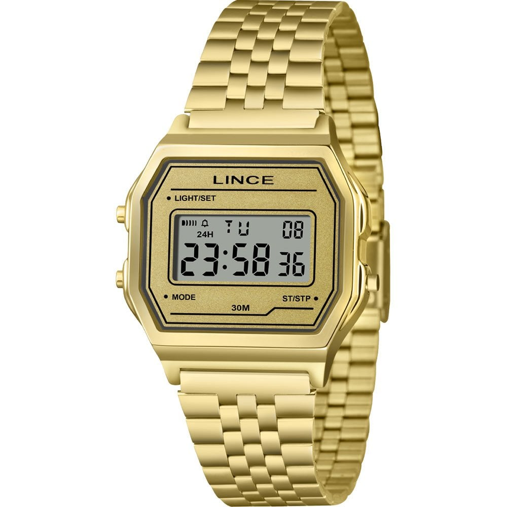 Relógio Digital Vintage Lince SDGJ180L34BCKX Relógio Digital Vintage Lince SDGJ180L34BCKX