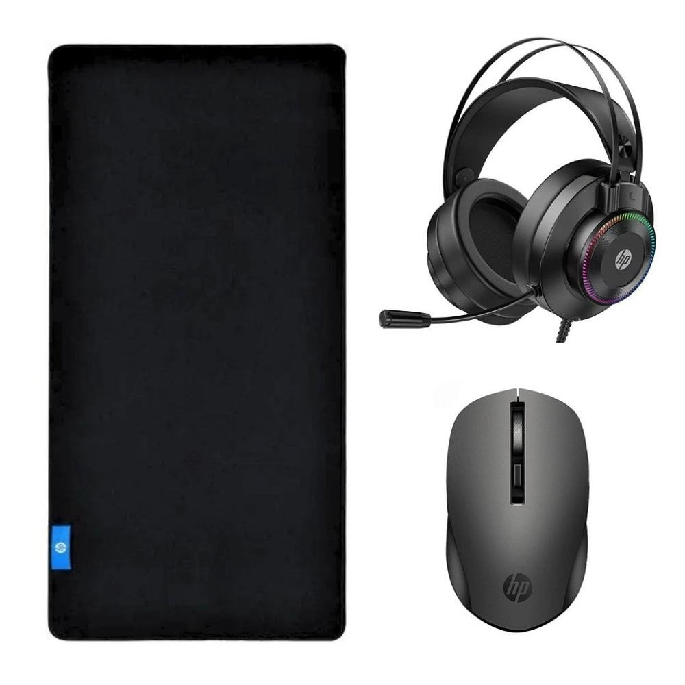 Kit Mouse Pad Speed Gamer + Mouse Óptico sem Fio + Headset 7.1 - HP Kit Mouse Pad Speed Gamer + Mouse Óptico sem Fio + Headset 7.1 - HP