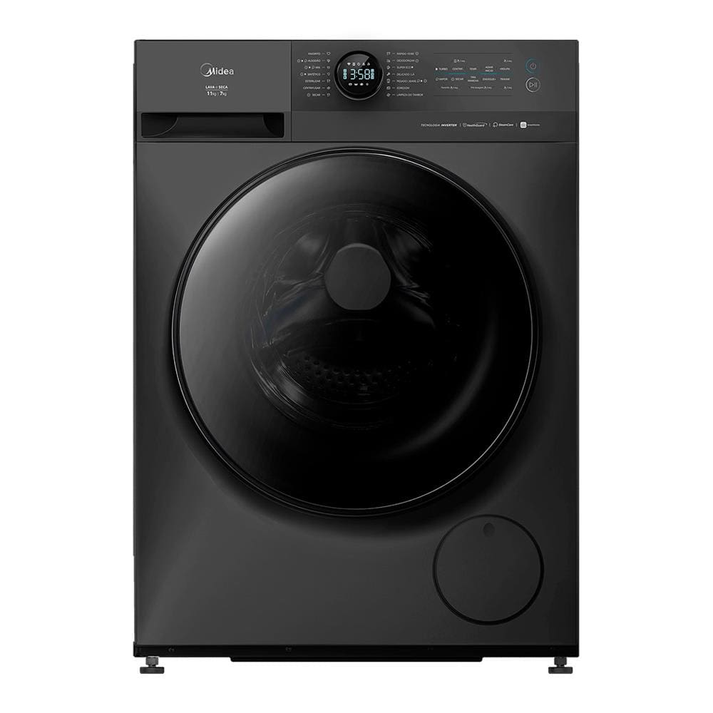 Lava e Seca Midea Slim HealthGuard Smart MF201D110WB/GK Titanium com 14 Programas, Wi-Fi e Compatível com Alexa 11kg - 220V Lava e Seca Midea Slim HealthGuard Smart MF201D110WB/GK Titanium com 14 Programas, Wi-Fi e Compatível com Alexa 11kg - 220V