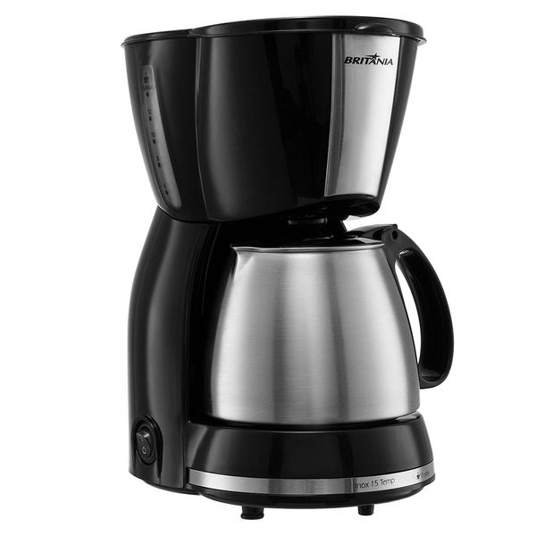Cafeteira Elétrica Britânia 15 Temp Preta/Inox 15 Xícaras - 220V Cafeteira Elétrica Britânia 15 Temp Preta/Inox 15 Xícaras - 220V