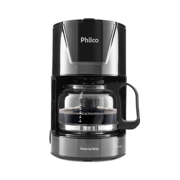 Cafeteira Elétrica com Porta Filtro Philco Titanium Inox Preta 18 Xícaras - 220V Cafeteira Elétrica com Porta Filtro Philco Titanium Inox Preta 18 Xícaras - 220V