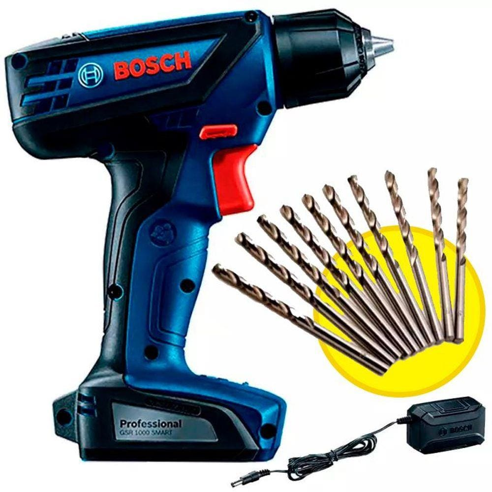 Parafusadeira e Furadeira à Bateria BOSCH 12V Lithium Bivolt Led + Kit Brocas Parafusadeira e Furadeira à Bateria BOSCH 12V Lithium Bivolt Led + Kit Brocas