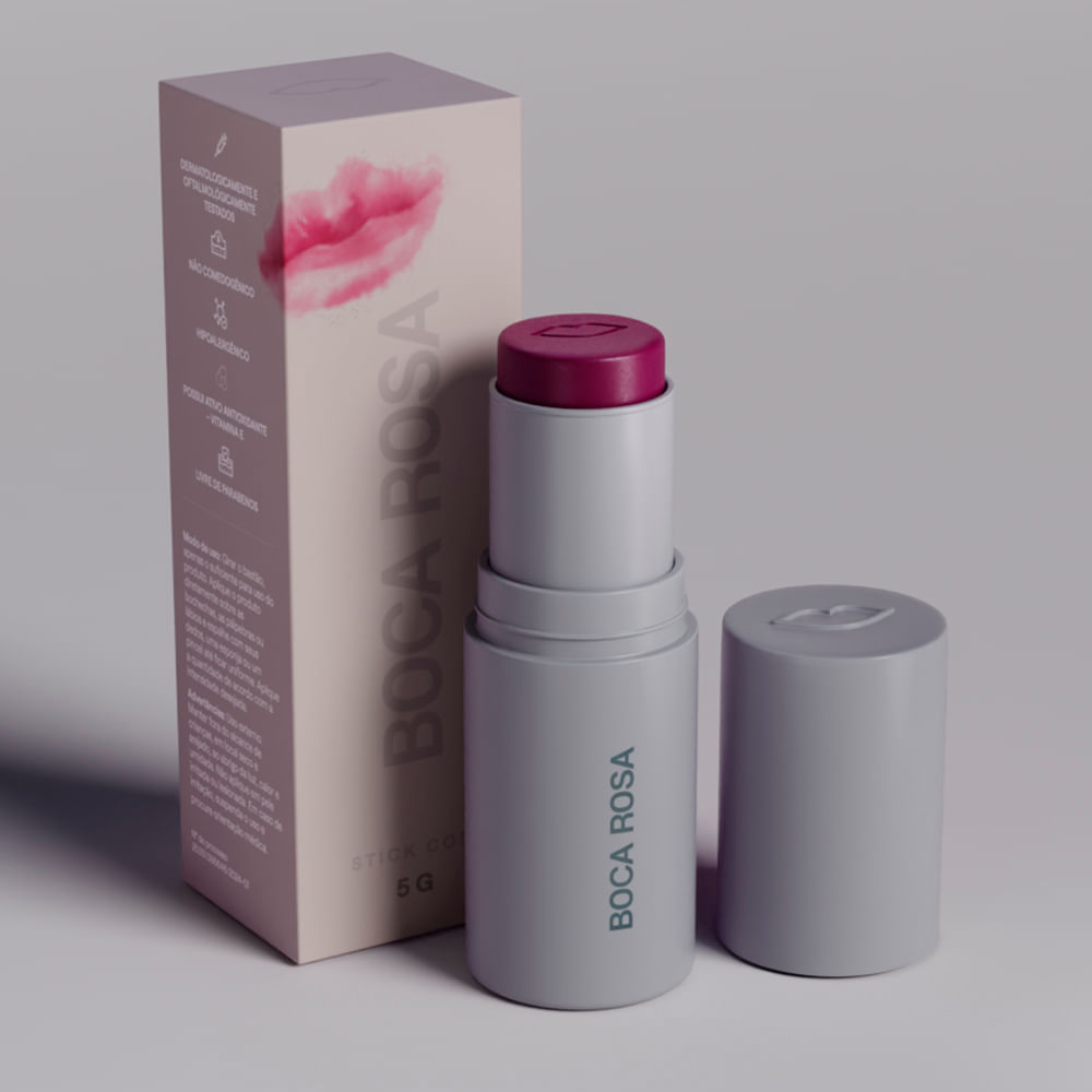 Boca rosa stick cor blush sombra batom manaux
