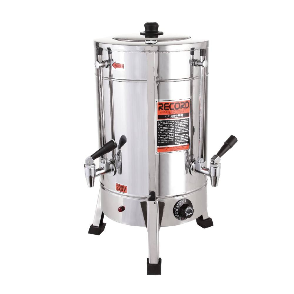 Máquina De Café Elétrica Redonda Aço Inox 4 Litros Record - Voltagem: 220 Máquina De Café Elétrica Redonda Aço Inox 4 Litros Record - Voltagem: 220