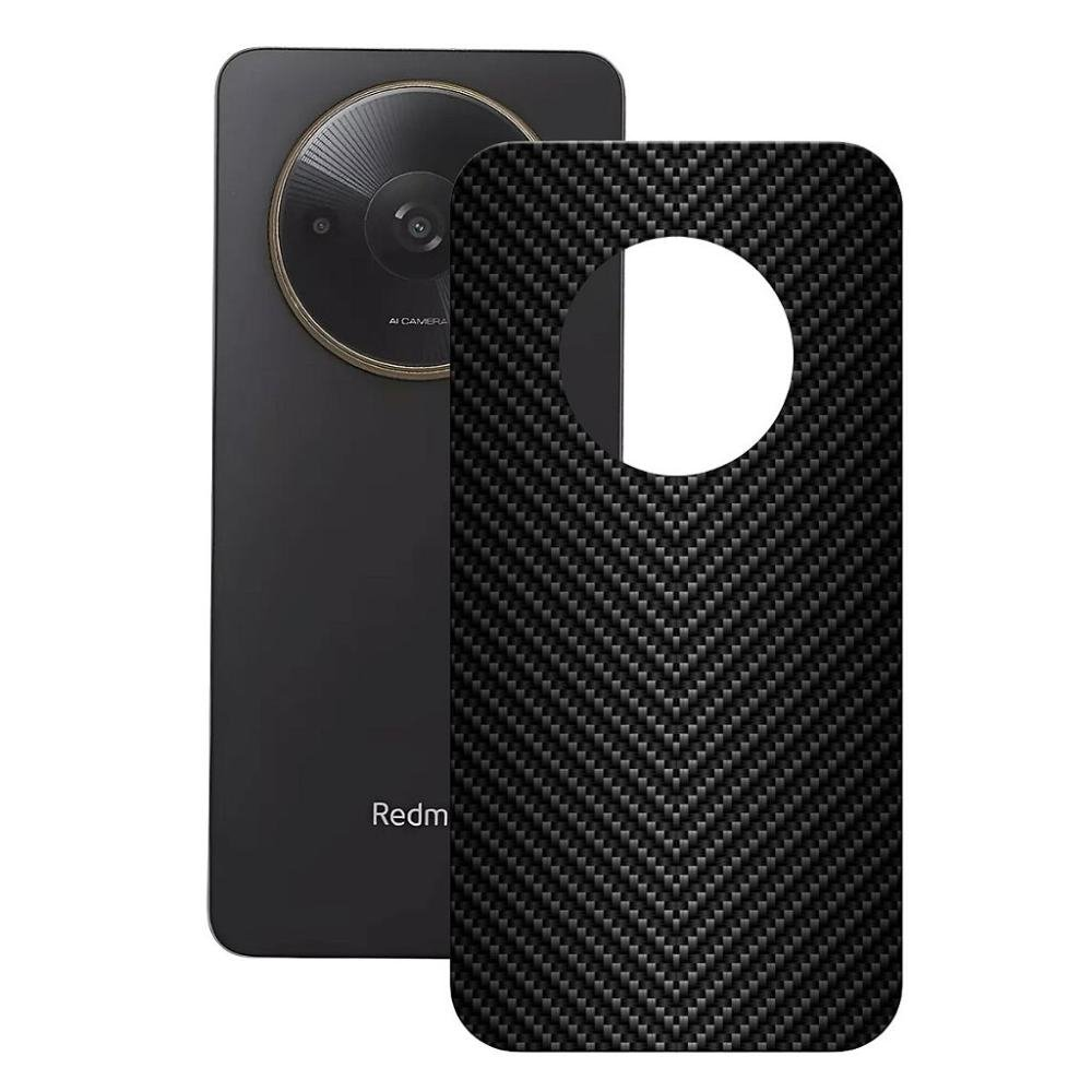 Pelicula para Xiaomi Redmi A3x - Traseira de Fibra de Carbono Preta - Gshield Pelicula para Xiaomi Redmi A3x - Traseira de Fibra de Carbono Preta - Gshield