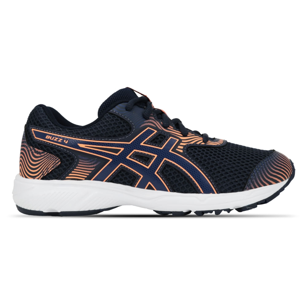 Tênis ASICS Buzz 4 - Infantil - Azul/Laranja