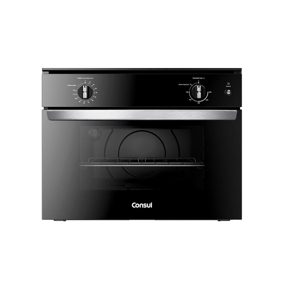 Forno Elétrico de Embutir Consul 47L COB47BE Porta Removível Timer Autodesligamento Luz Interna Preto - 220V Forno Elétrico de Embutir Consul 47L COB47BE Porta Removível Timer Autodesligamento Luz Interna Preto - 220V