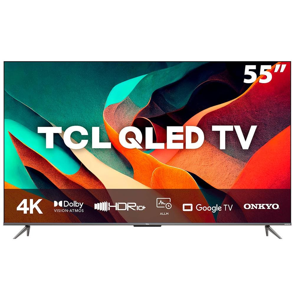 Smart TV QLED 55" 4K TCL C635 Google TV, 120 Hz-DLG, Dolby Vision e Atmos, Onkyo, Comando de Voz à Distância, Google Assistant e Design Sem Bordas Smart TV QLED 55" 4K TCL C635 Google TV, 120 Hz-DLG, Dolby Vision e Atmos, Onkyo, Comando de Voz à Distância, Google Assistant e Design Sem Bordas