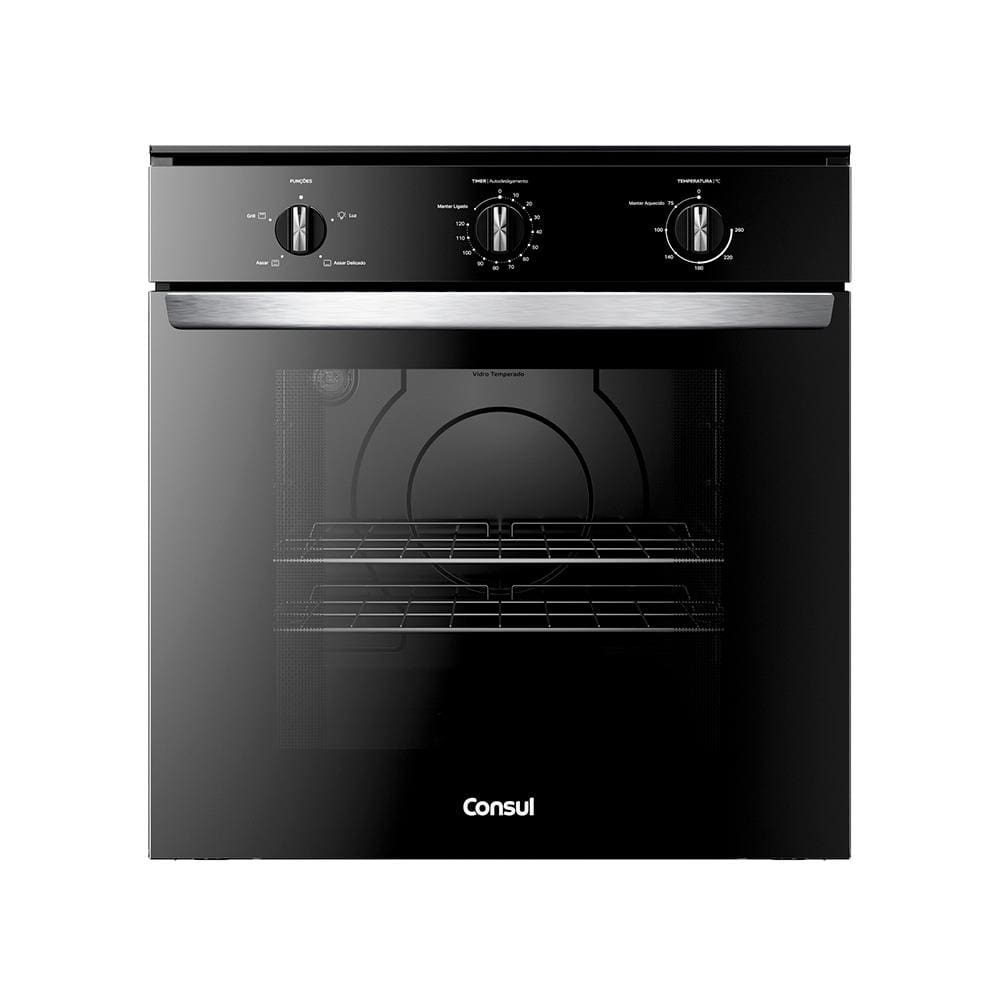Forno Elétrico de Embutir Consul 84L COB84BE Porta Removível Timer Autodesligamento Luz Interna Preto - 110V Forno Elétrico de Embutir Consul 84L COB84BE Porta Removível Timer Autodesligamento Luz Interna Preto - 110V