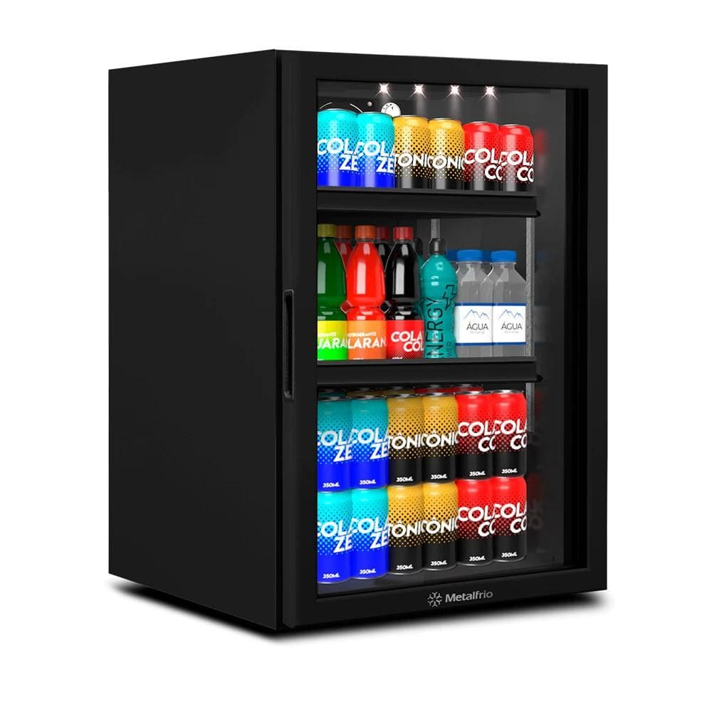 Refrigerador Expositor Vertical Metalfrio VB11 Counter Top All Black 85L 220V - 220V Refrigerador Expositor Vertical Metalfrio VB11 Counter Top All Black 85L 220V - 220V