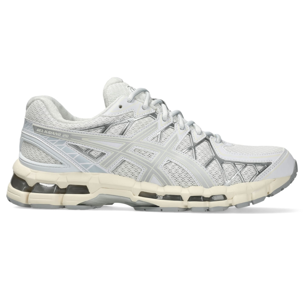 Tênis ASICS GEL-KAYANO 20 - Unissex - Branco/Prata