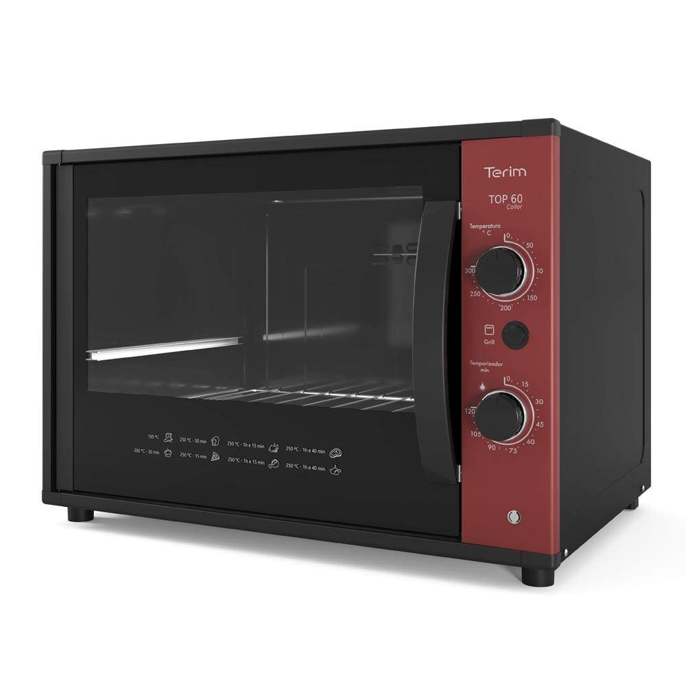 Forno Terim Elétrico Bancada Top 60 Collor Vermelho 60 Litros - 110V Forno Terim Elétrico Bancada Top 60 Collor Vermelho 60 Litros - 110V