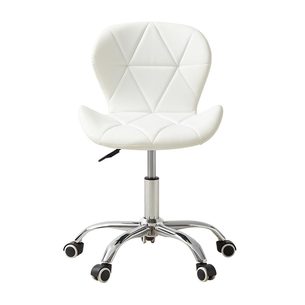 Cadeira Office Conthey Slim Altura Ajustável Base Cromada Revestimento Sintético Confortável - BRANCA Cadeira Office Conthey Slim Altura Ajustável Base Cromada Revestimento Sintético Confortável - BRANCA