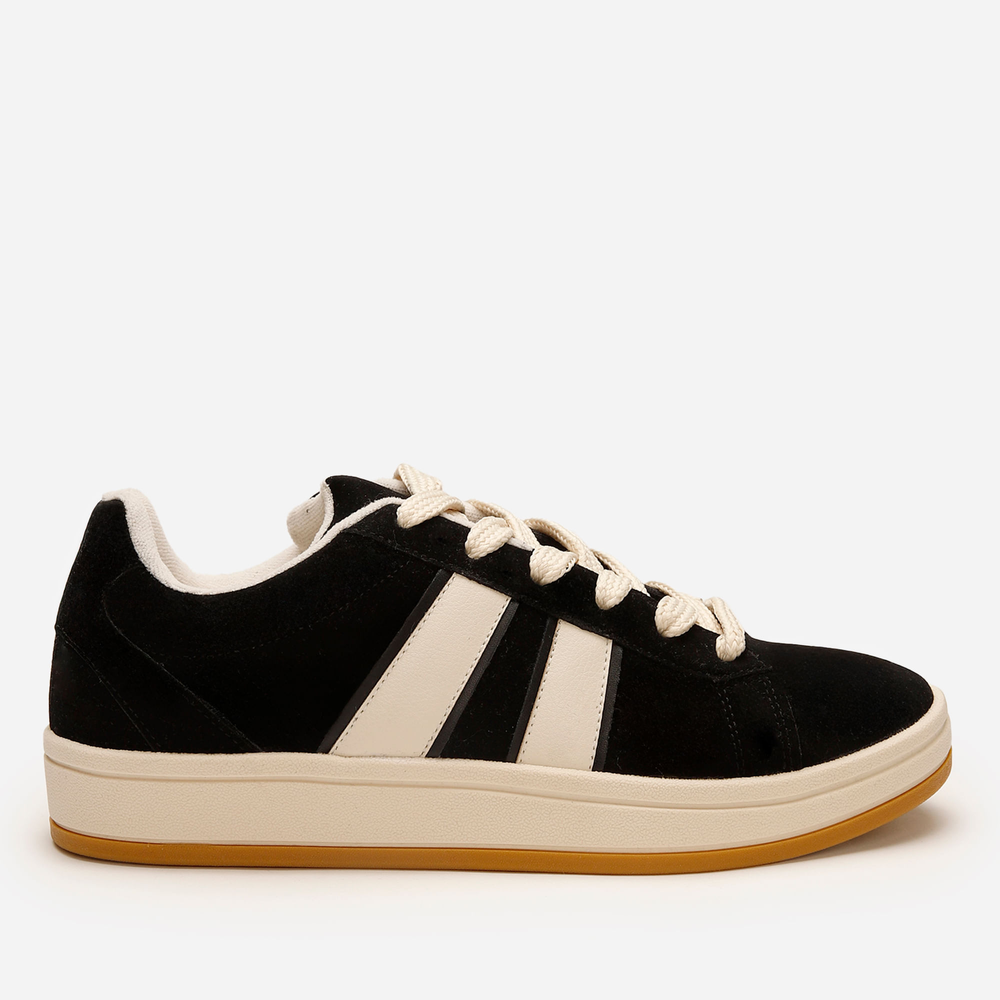 Tênis casual recortes laterais texturizado ace preto Tênis casual recortes laterais texturizado ace preto