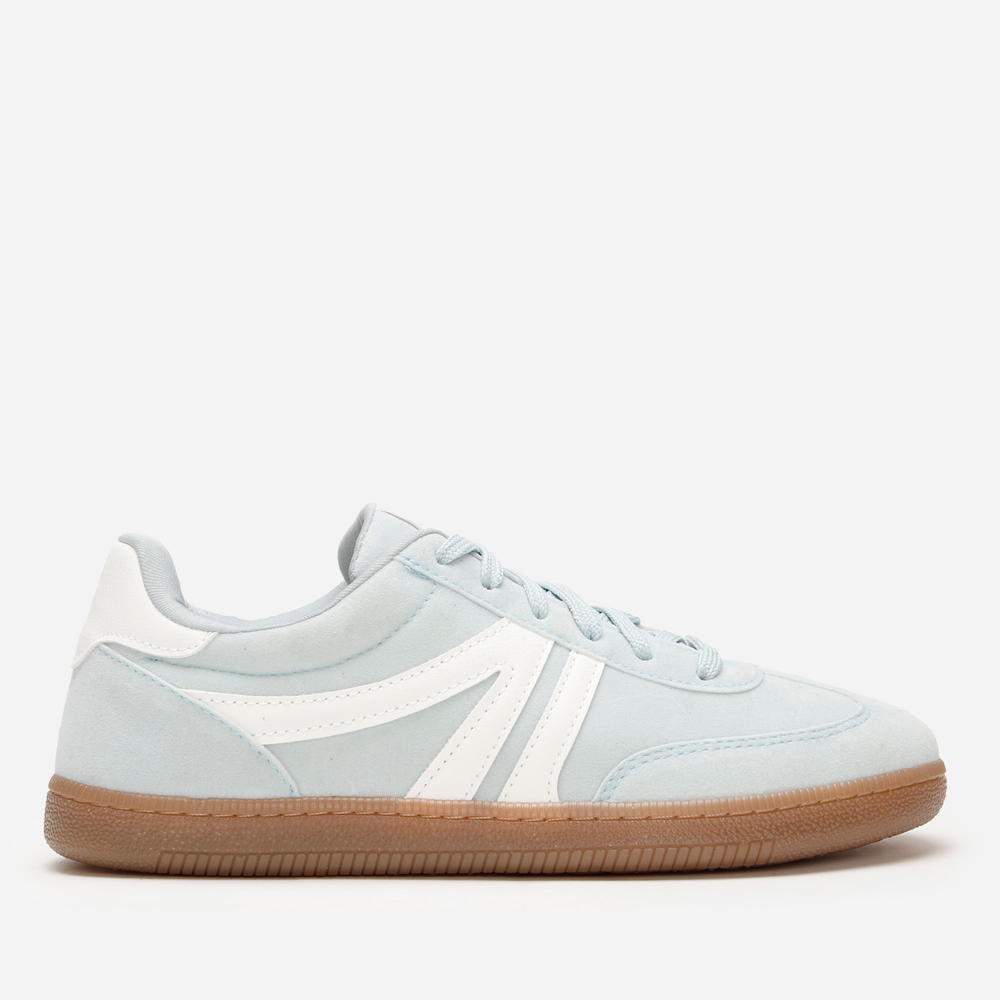 Tênis casual com recortes bicolor azul
