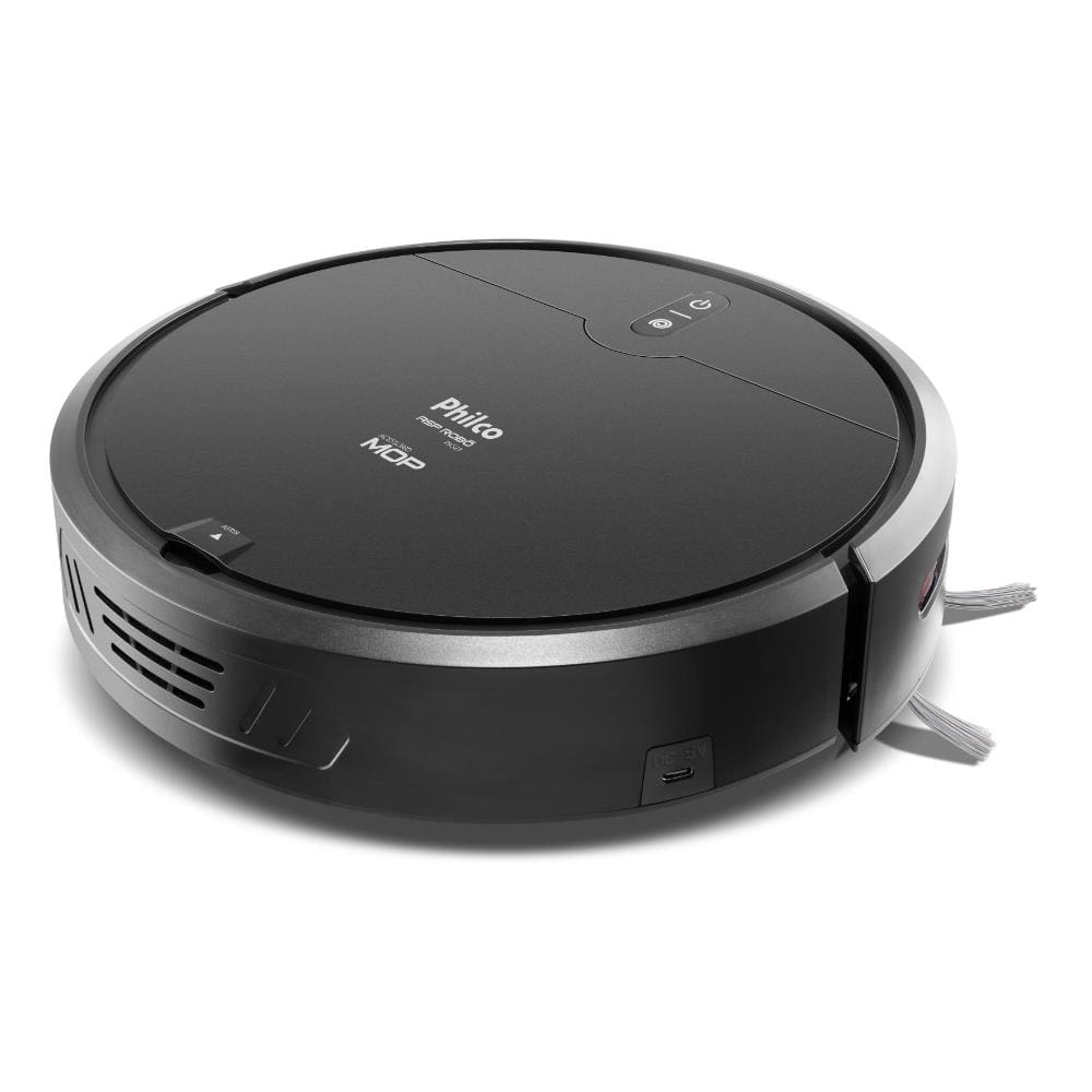 Aspirador Robô Philco PAS23 3 em 1 MOP 90min Sensor Antiqueda e Obstáculos Bivolt Preto Aspirador Robô Philco PAS23 3 em 1 MOP 90min Sensor Antiqueda e Obstáculos Bivolt Preto