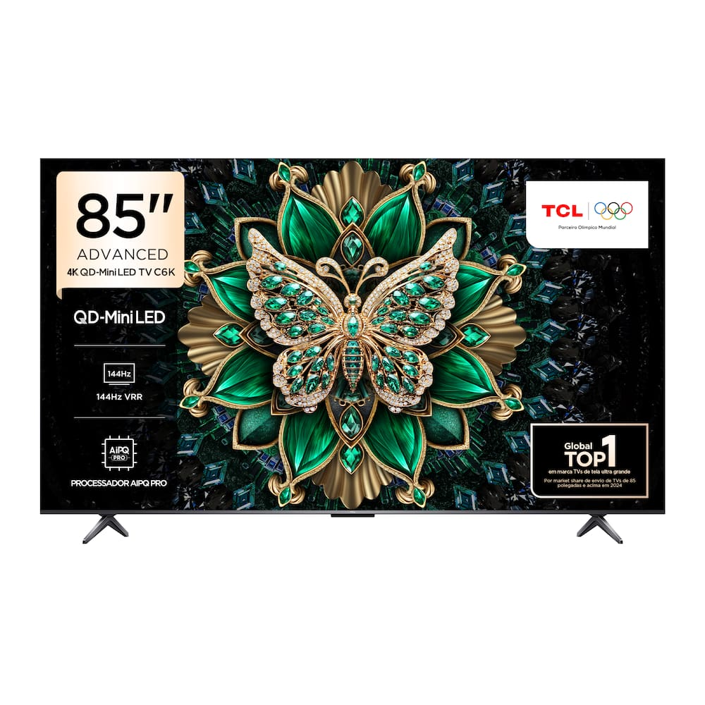 Smart TV 85 4K TCL 85C6K QD-Mini LED Matte 144Hz Google TV Dolby Vision Atmos Smart TV 85 4K TCL 85C6K QD-Mini LED Matte 144Hz Google TV Dolby Vision Atmos