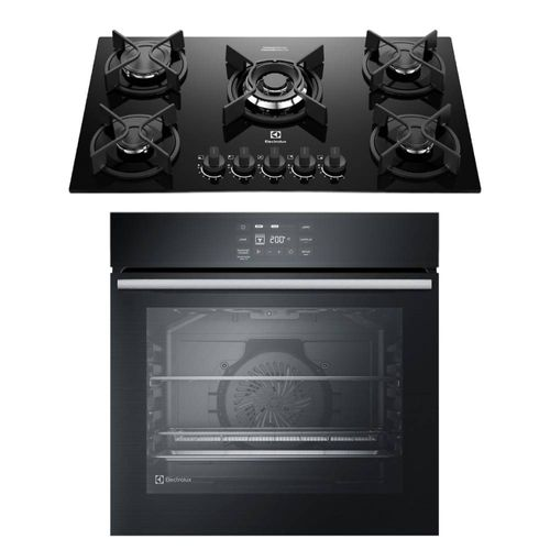 Kit Cooktop 5 Bocas a Gás Experience (KE5GC) + Forno de Embutir Elétrico Electrolux 80L Experience (OE8EA) Electrolux - 220V Kit Cooktop 5 Bocas a Gás Experience (KE5GC) + Forno de Embutir Elétrico Electrolux 80L Experience (OE8EA) Electrolux - 220V