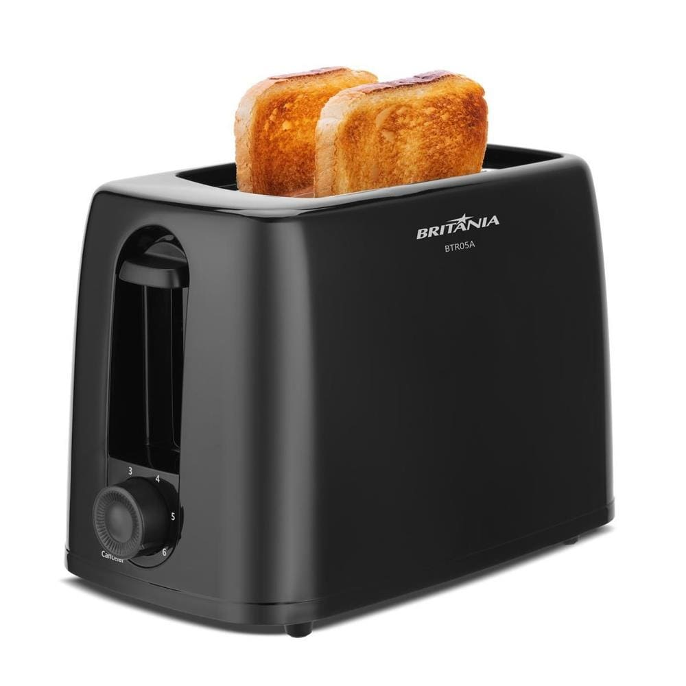 Torradeira Britânia BTR05A 700W 6 Níveis de Tostagem Bandeja de Resíduos Preta - 110V Torradeira Britânia BTR05A 700W 6 Níveis de Tostagem Bandeja de Resíduos Preta - 110V