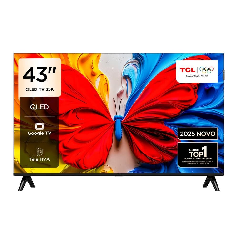 Smart TV 43 TCL 43S5K QLED Full HD Google TV Wi-Fi Smart TV 43 TCL 43S5K QLED Full HD Google TV Wi-Fi