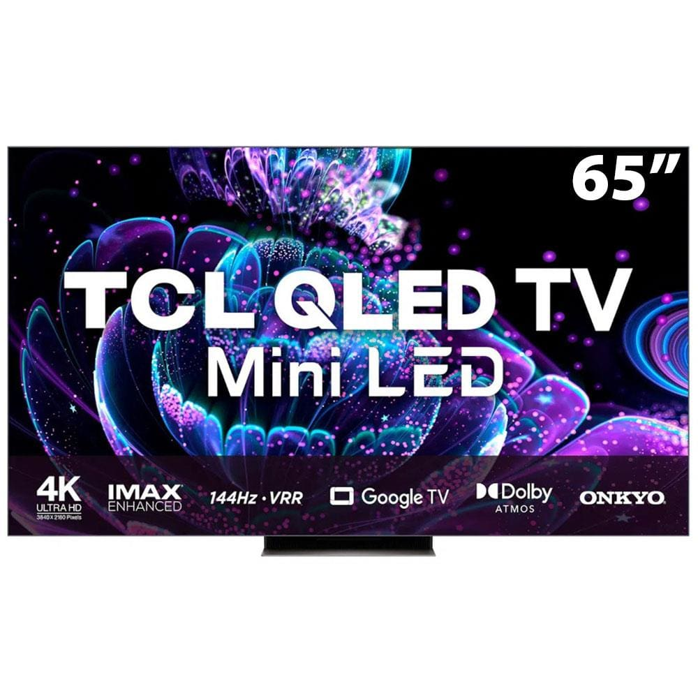 Smart TV QLED 65" 4K TCL 65C835 Google TV, 144 Hz-VRR, Dolby Vision IQ +Atmos, Audio Onkyo, WiFi 6 Dual Band e Bluetooth Integrados Smart TV QLED 65" 4K TCL 65C835 Google TV, 144 Hz-VRR, Dolby Vision IQ +Atmos, Audio Onkyo, WiFi 6 Dual Band e Bluetooth Integrados