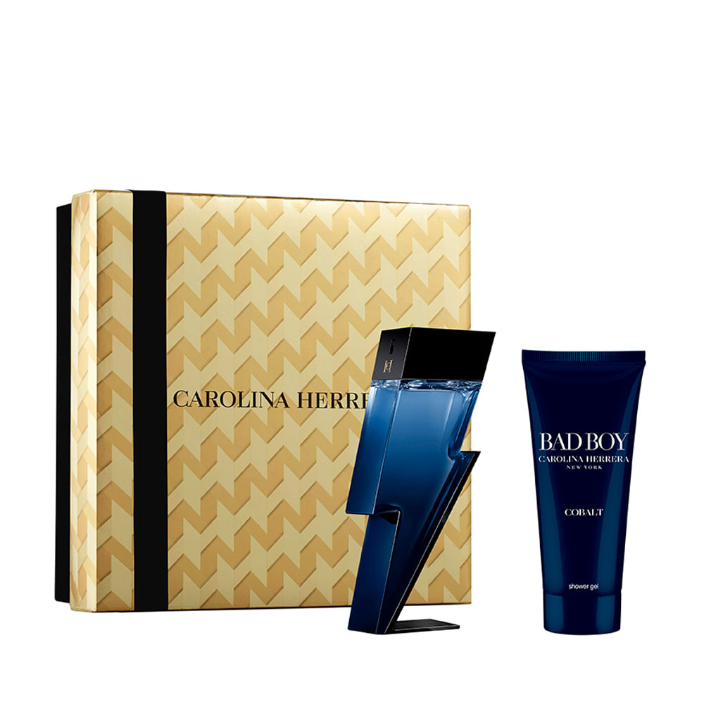 Kit masculino carolina herrera bad boy cobalt eau de parfum électrique 100ml e gel de banho 100ml Kit masculino carolina herrera bad boy cobalt eau de parfum électrique 100ml e gel de banho 100ml