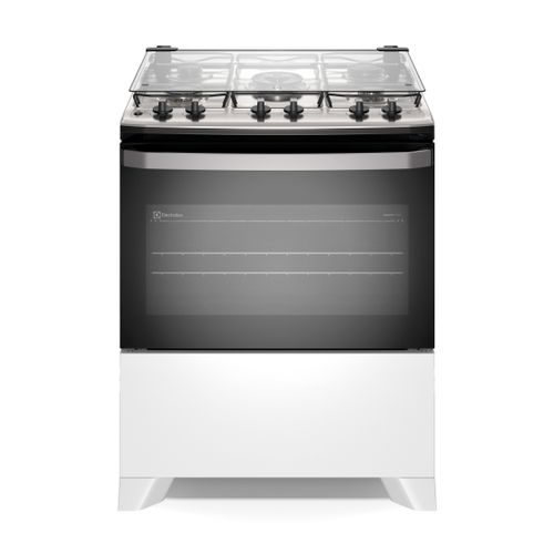 Fogão 5 bocas Electrolux Branco Efficient Mesa Inox, PerfectCook e VaporBake® (FE5IW) - Bivolt Fogão 5 bocas Electrolux Branco Efficient Mesa Inox, PerfectCook e VaporBake® (FE5IW) - Bivolt
