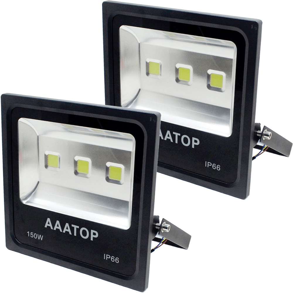 Kit 4 Refletor Led Holofote Externo Jardim Muro 150w Branco Kit 4 Refletor Led Holofote Externo Jardim Muro 150w Branco