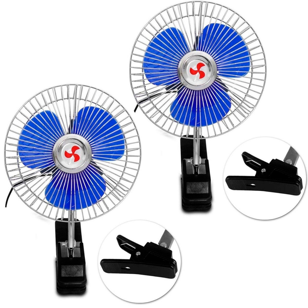 Kit 2 Mini Ventilador Veicular Carro Ônibus Caminhão De 15cm Kit 2 Mini Ventilador Veicular Carro Ônibus Caminhão De 15cm