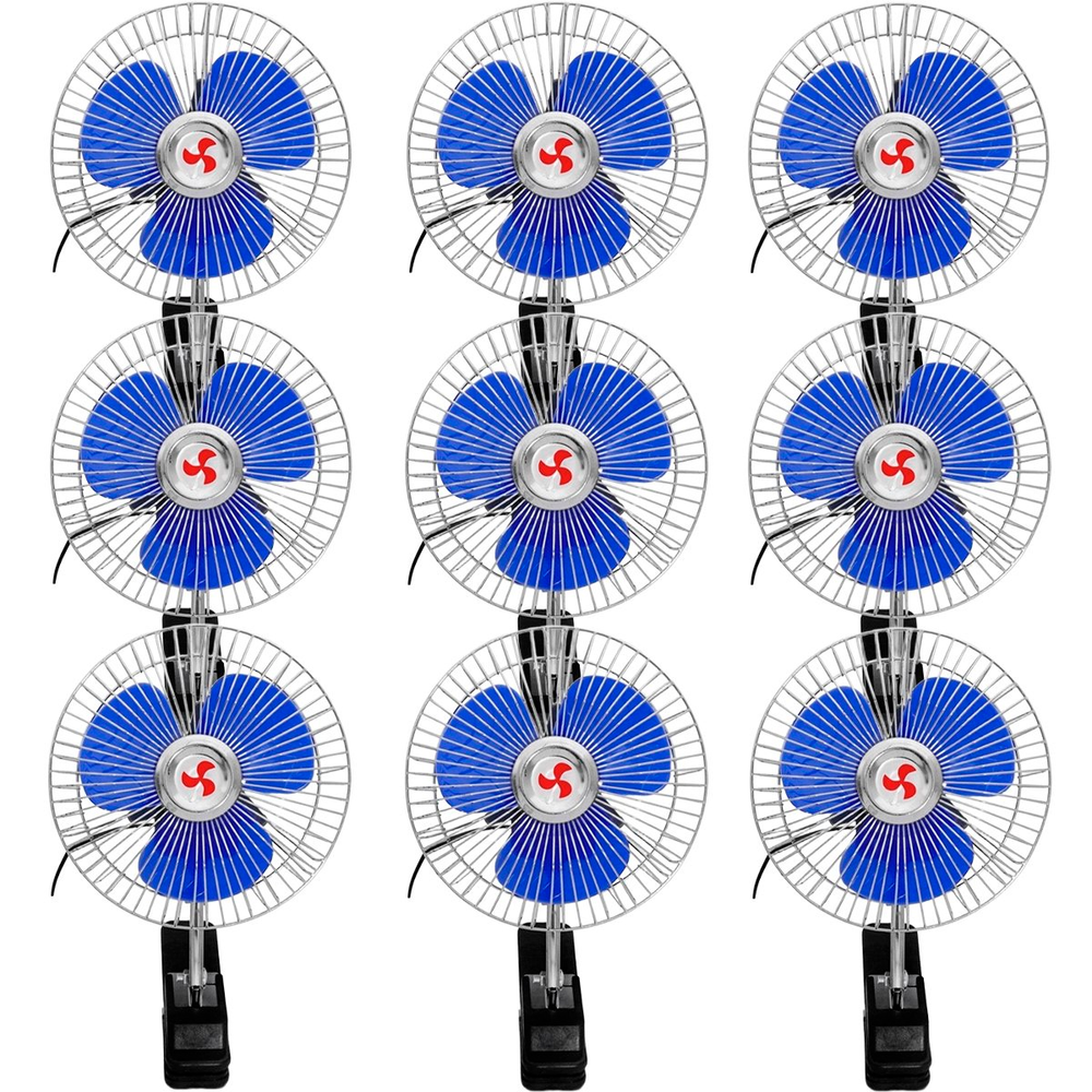 Kit 9 Mini Ventilador Veicular Carro Ônibus Caminhão De 15cm Kit 9 Mini Ventilador Veicular Carro Ônibus Caminhão De 15cm
