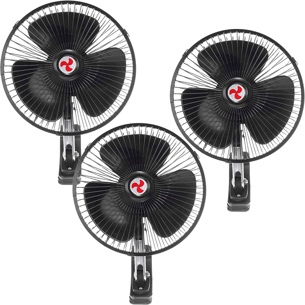 Kit 3 Mini Ventilador Veicular Carro Ônibus Caminhão De 20cm Kit 3 Mini Ventilador Veicular Carro Ônibus Caminhão De 20cm