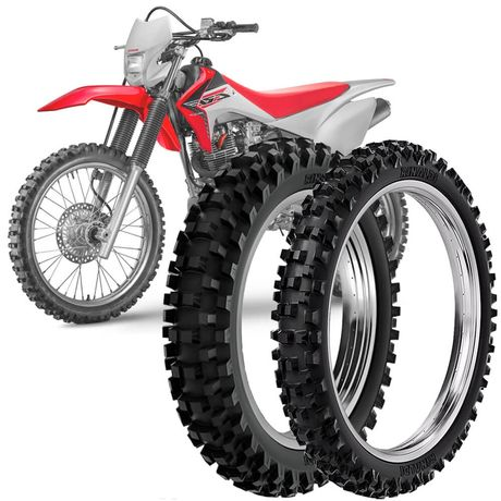 2 Pneu Moto Crf 230F Rinaldi 100/100-18 59m 80/100-21 51m RW33 2 Pneu Moto Crf 230F Rinaldi 100/100-18 59m 80/100-21 51m RW33