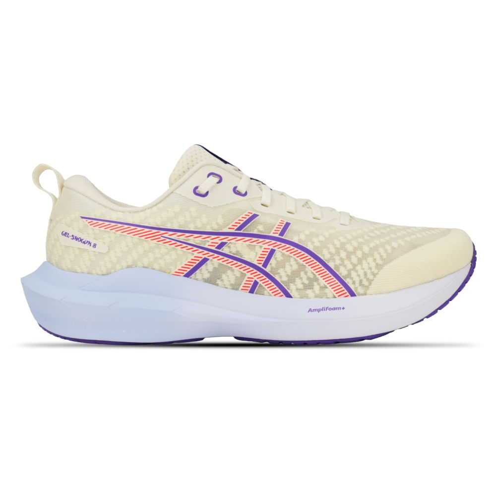 Tênis ASICS GEL-Shogun 8 - Masculino - Bege/Roxo Tênis ASICS GEL-Shogun 8 - Masculino - Bege/Roxo