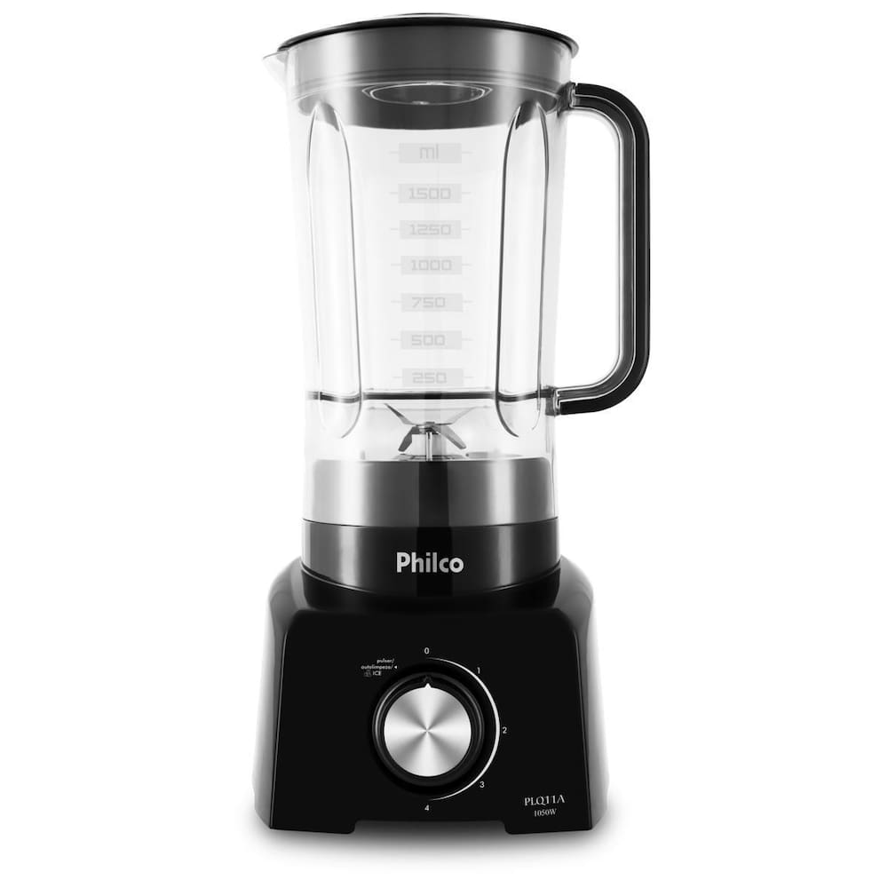 Liquidificador Philco PLQ11A 1050W 2,7L 4 Velocidades Função Tritura Gelo Preto - 110V Liquidificador Philco PLQ11A 1050W 2,7L 4 Velocidades Função Tritura Gelo Preto - 110V
