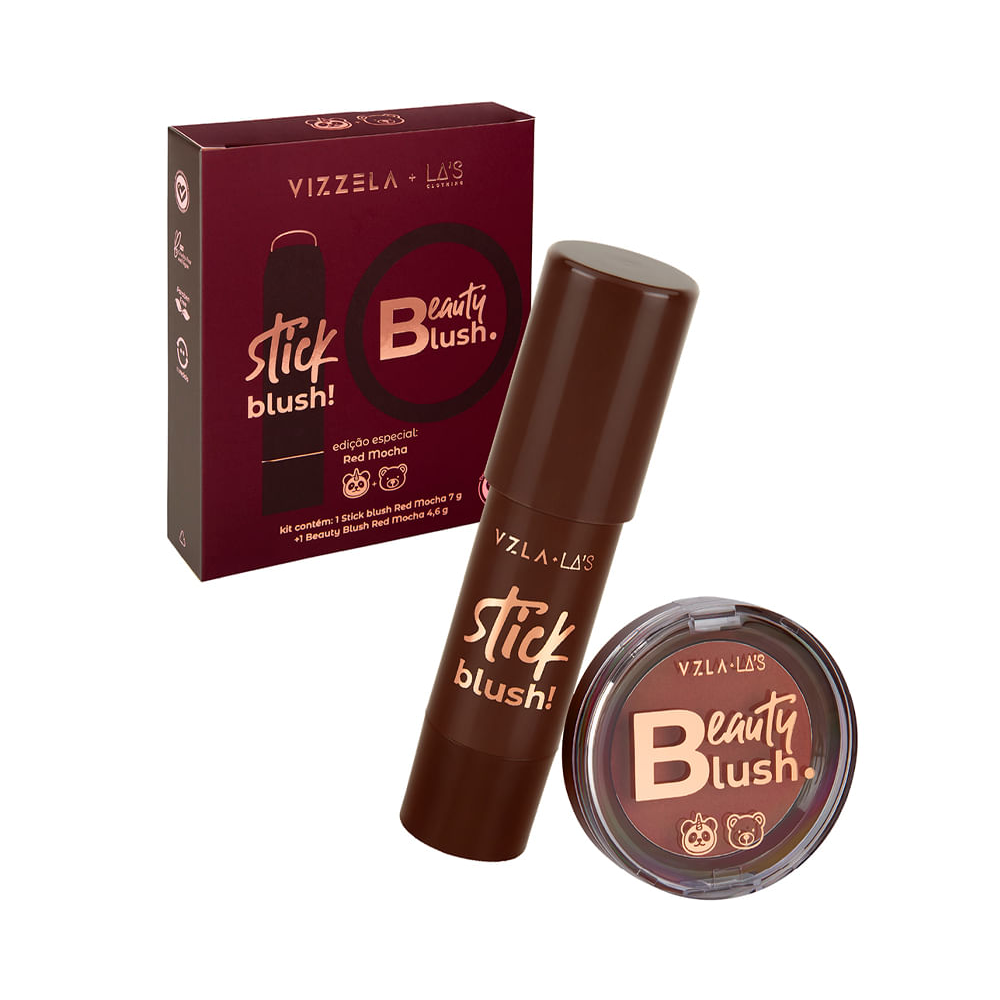Kit de blushes vizzela red mocha las colorido Kit de blushes vizzela red mocha las colorido
