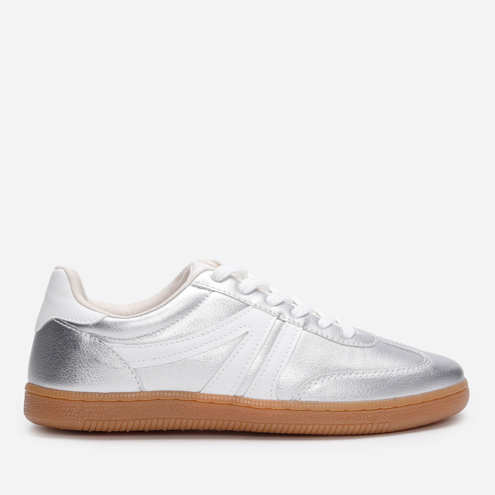 Tênis bossa com recortes ace metalizado prateado Tênis bossa com recortes ace metalizado prateado