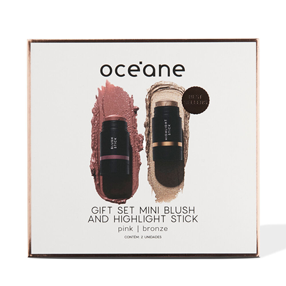 Kit océane gift set mini blush e iluminador highlight stick