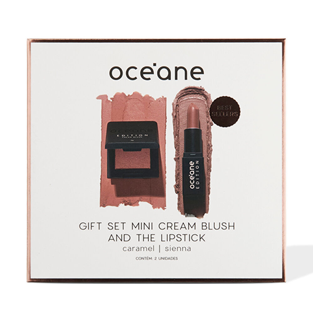Kit océane gift set mini cream blush e batom the lipstick